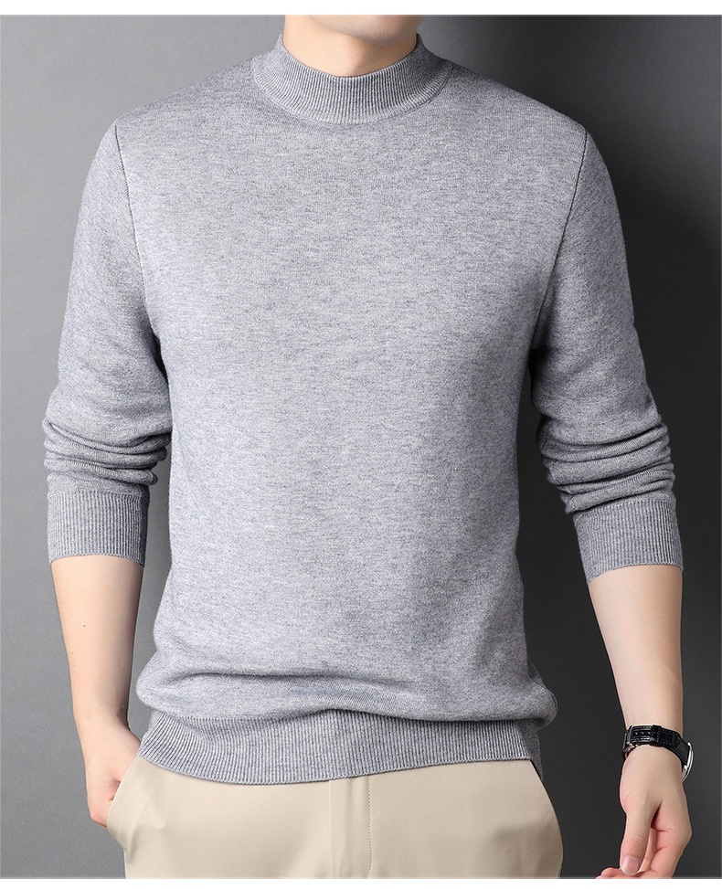Men's Ribbed Mock Neck Knit Sweater