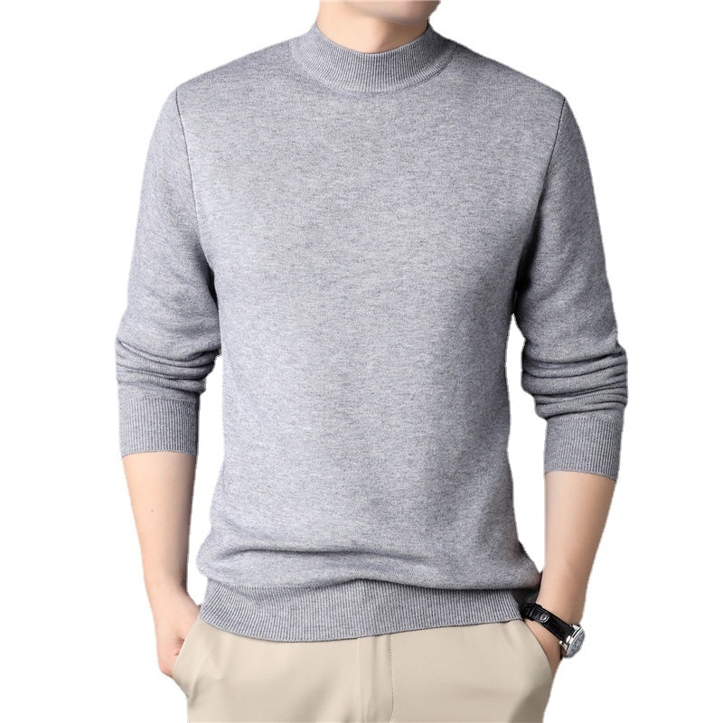 Men's Ribbed Mock Neck Knit Sweater