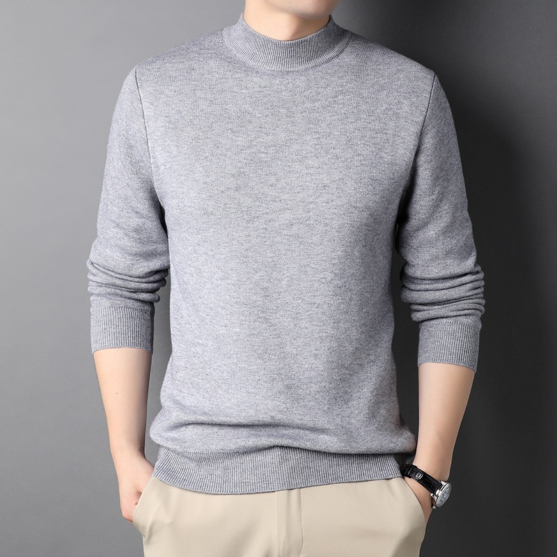 Men's Ribbed Mock Neck Knit Sweater