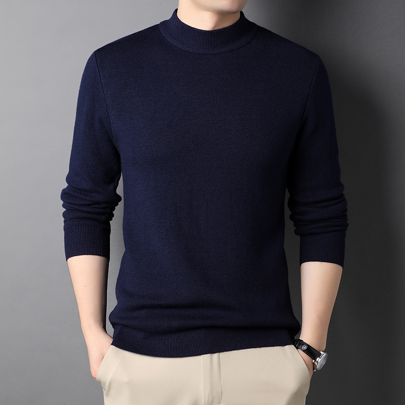 Men's Ribbed Mock Neck Knit Sweater