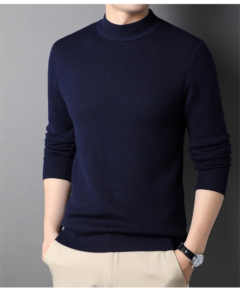 Men's Ribbed Mock Neck Knit Sweater