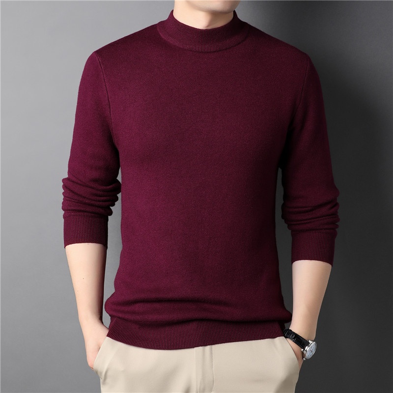 Men's Ribbed Mock Neck Knit Sweater