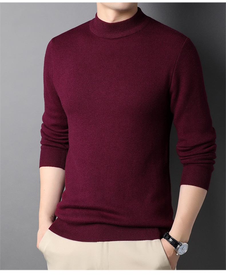 Men's Ribbed Mock Neck Knit Sweater