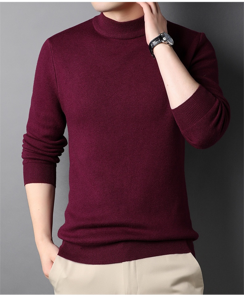 Men's Ribbed Mock Neck Knit Sweater