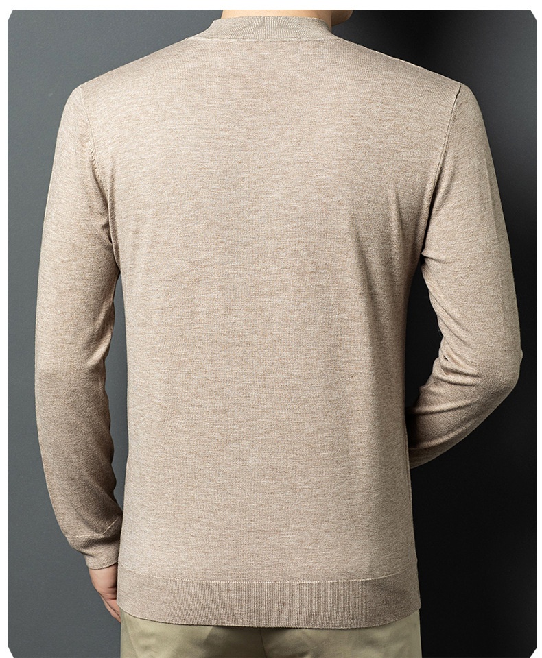 Men's Mock Neck Fine Knit Long Sleeve Pullover
