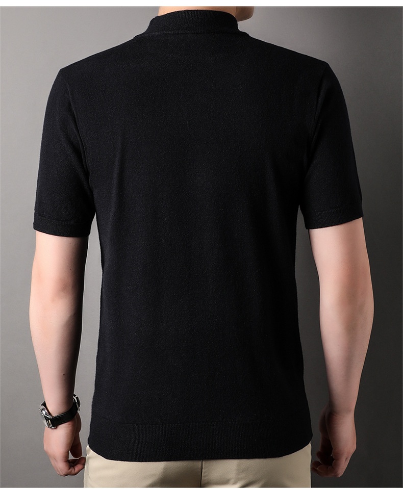 Men's Mock Neck Short Sleeve Knit Sweater