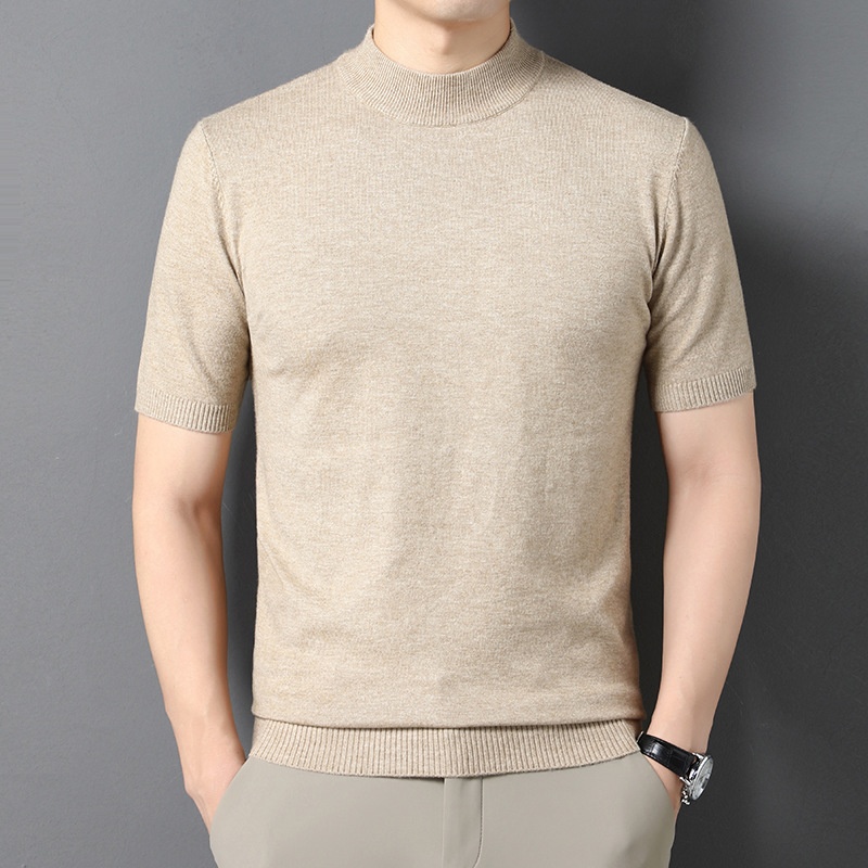 Men's Mock Neck Short Knit Sweater