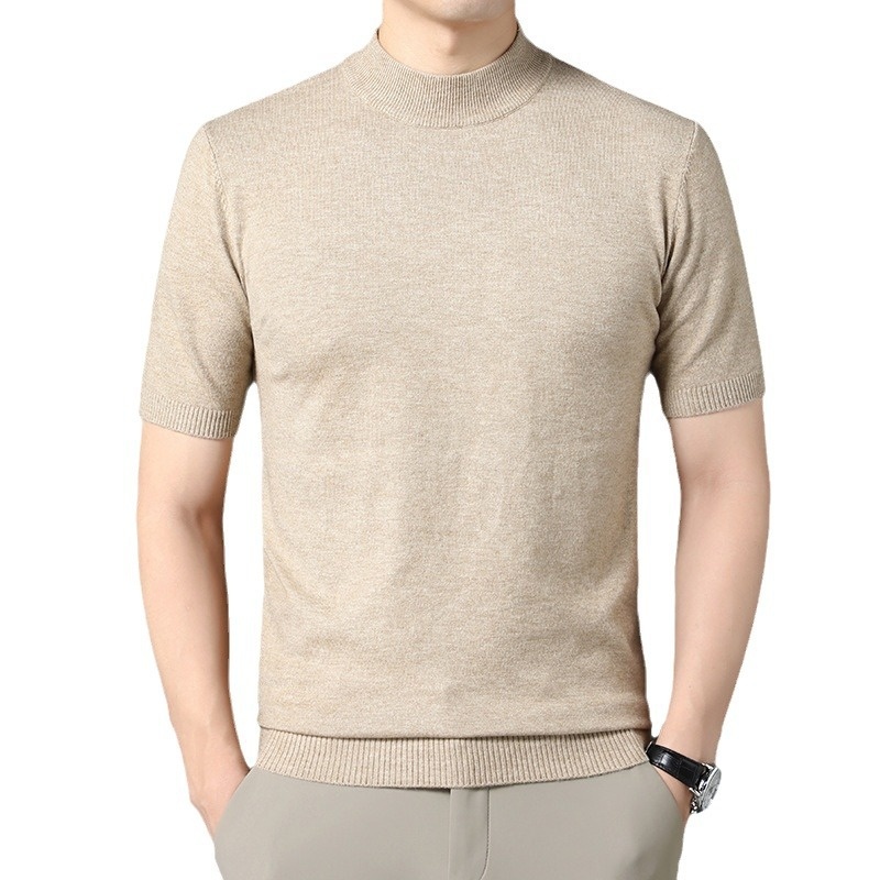 Men's Mock Neck Short Knit Sweater