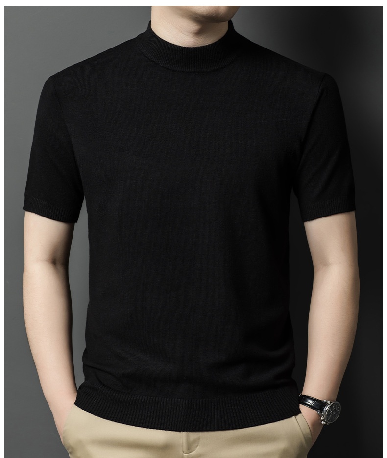 Men's Mock Neck Short Knit Sweater