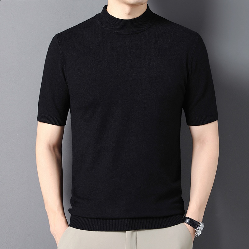 Men's Mock Neck Short Knit Sweater