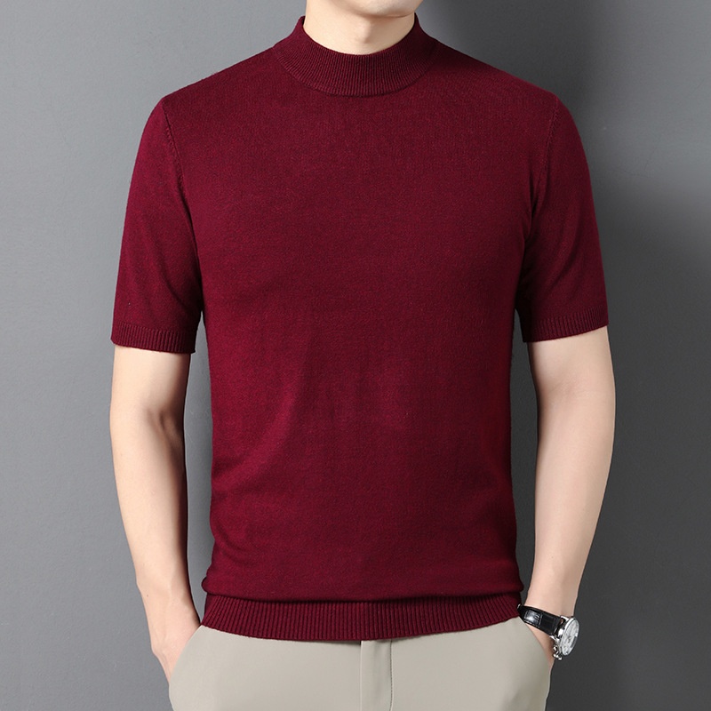 Men's Mock Neck Short Knit Sweater