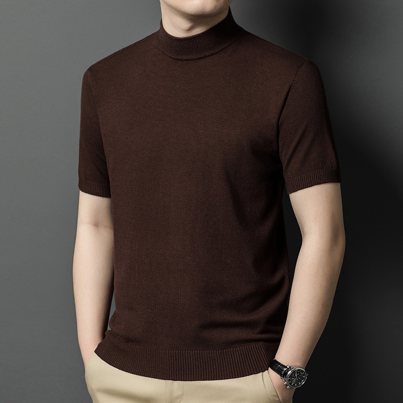 Men's Mock Neck Short Knit Sweater