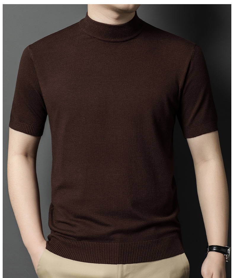 Men's Mock Neck Short Knit Sweater