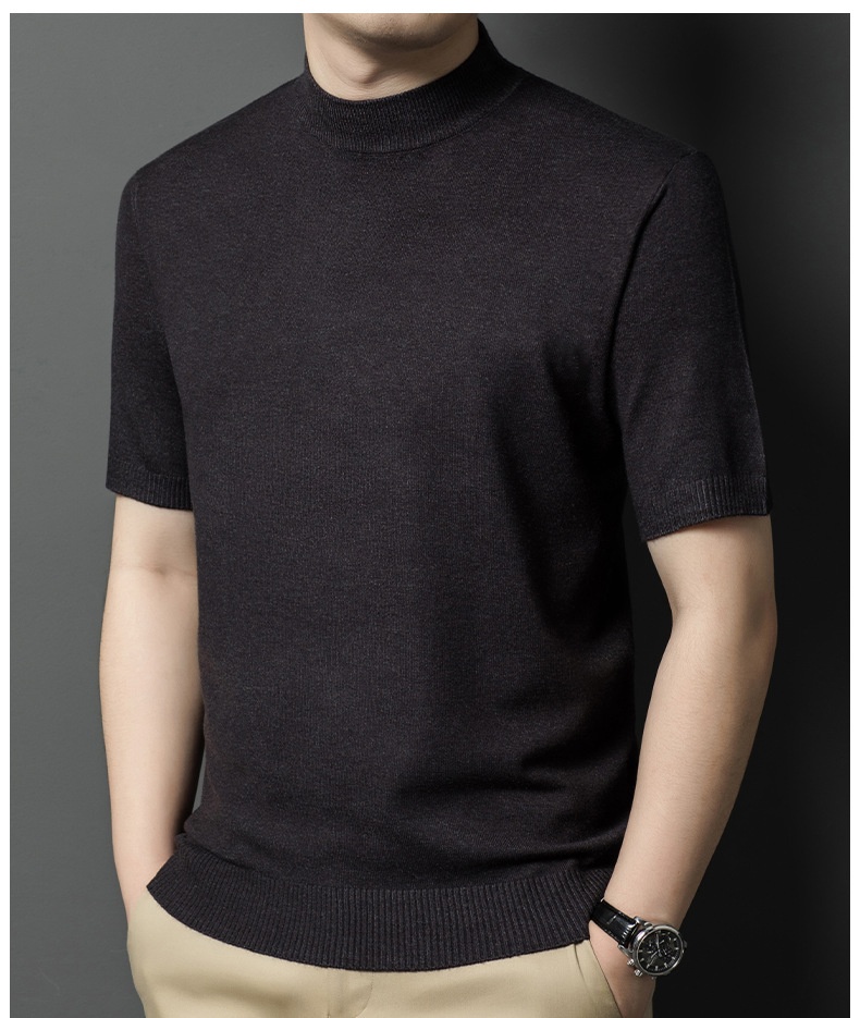 Men's Mock Neck Short Knit Sweater