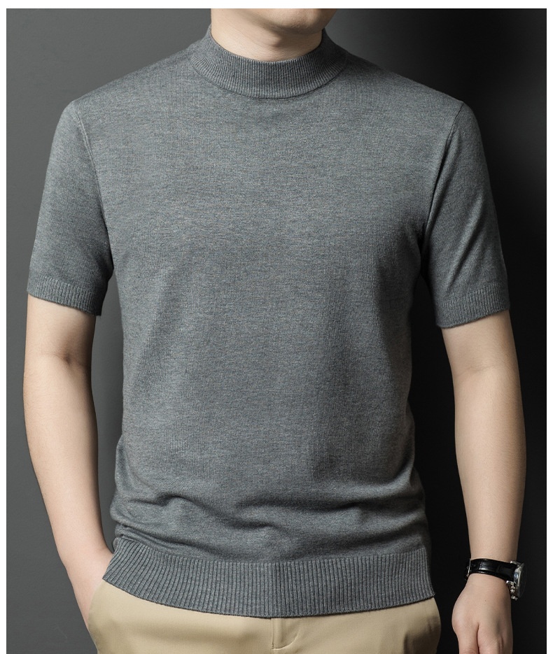 Men's Mock Neck Short Knit Sweater