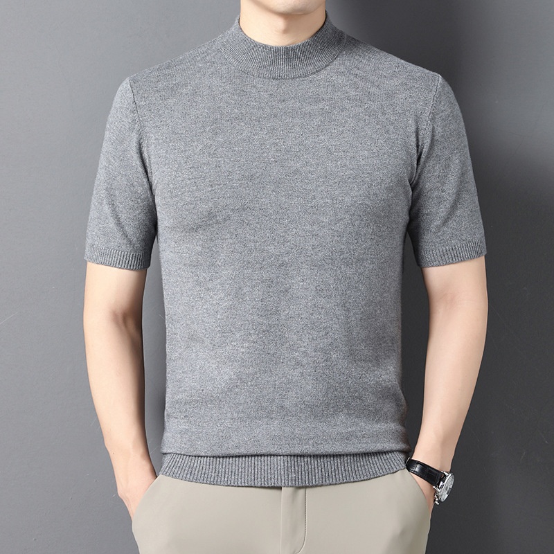 Men's Mock Neck Short Knit Sweater