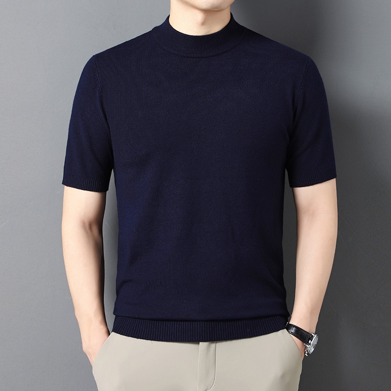 Men's Mock Neck Short Knit Sweater