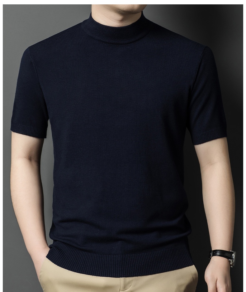 Men's Mock Neck Short Knit Sweater