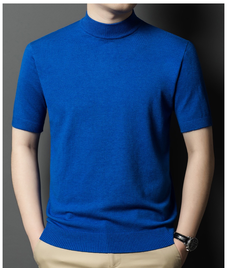 Men's Mock Neck Short Knit Sweater
