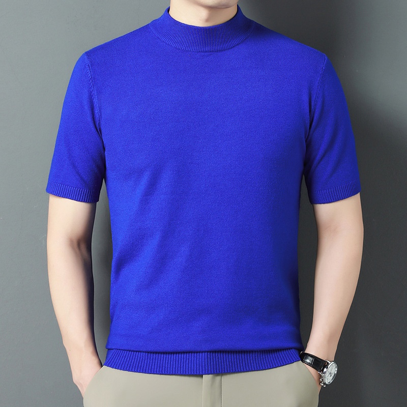 Men's Mock Neck Short Knit Sweater