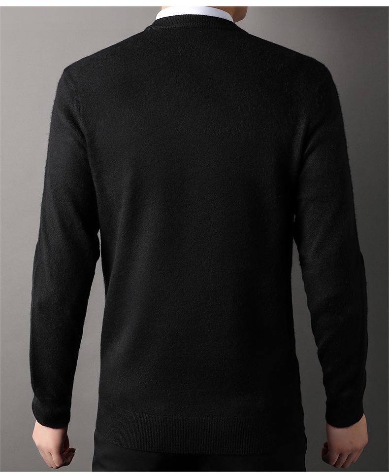 Men's V-Neck Knit Sweater Long Sleeve Pullover