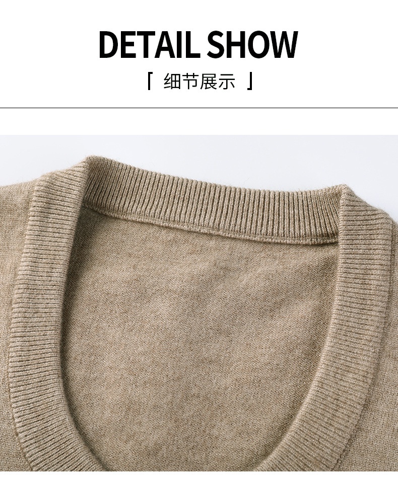 Men's V-Neck Knit Sweater Long Sleeve Pullover