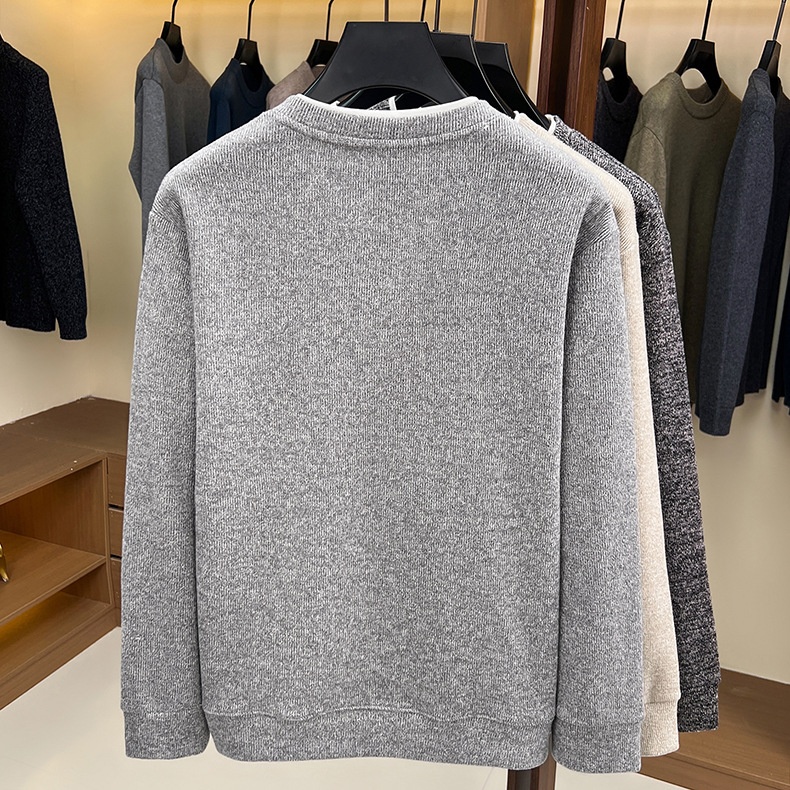 Men's Layered Henley Long Sleeve Knit Pullover Sweater