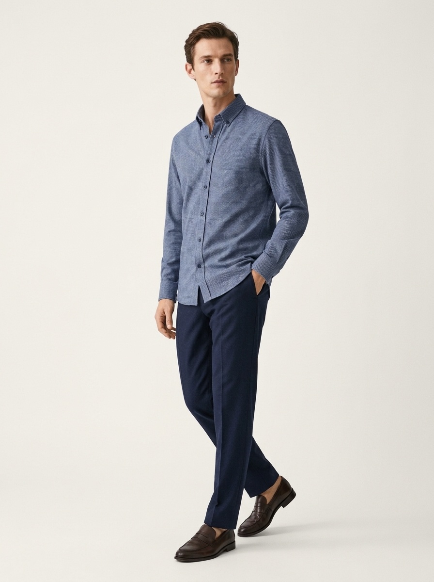 Men's Long-Sleeve Button-Down Flannel Shirt