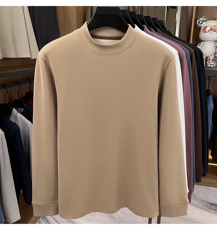 Men's Mock Neck Long Sleeve Thermal Knit Sweater