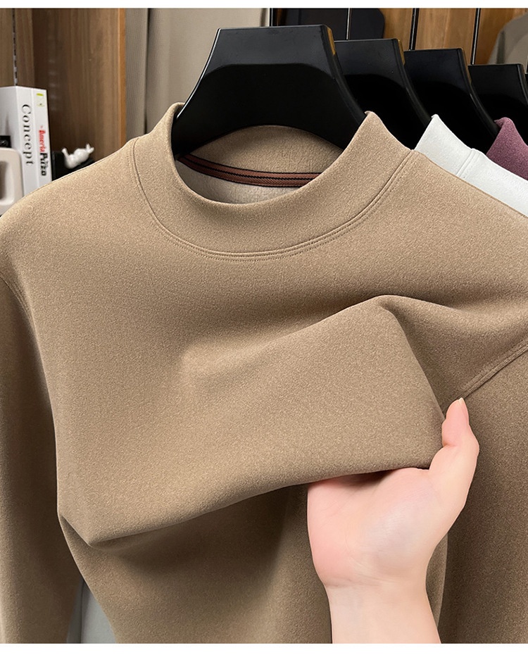 Men's Mock Neck Long Sleeve Thermal Knit Sweater