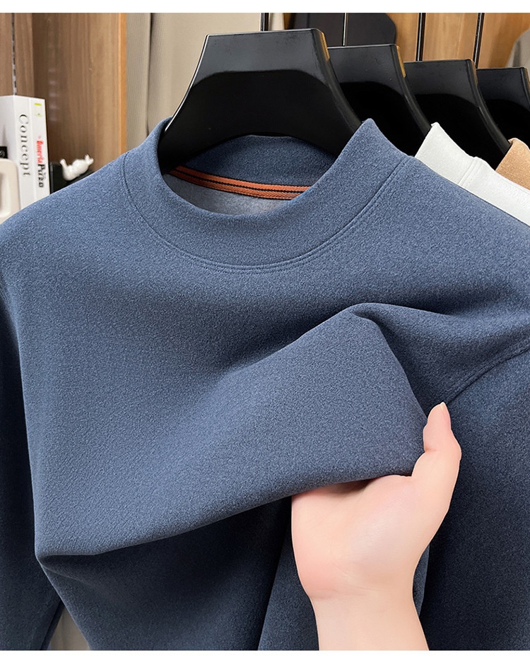 Men's Mock Neck Long Sleeve Thermal Knit Sweater