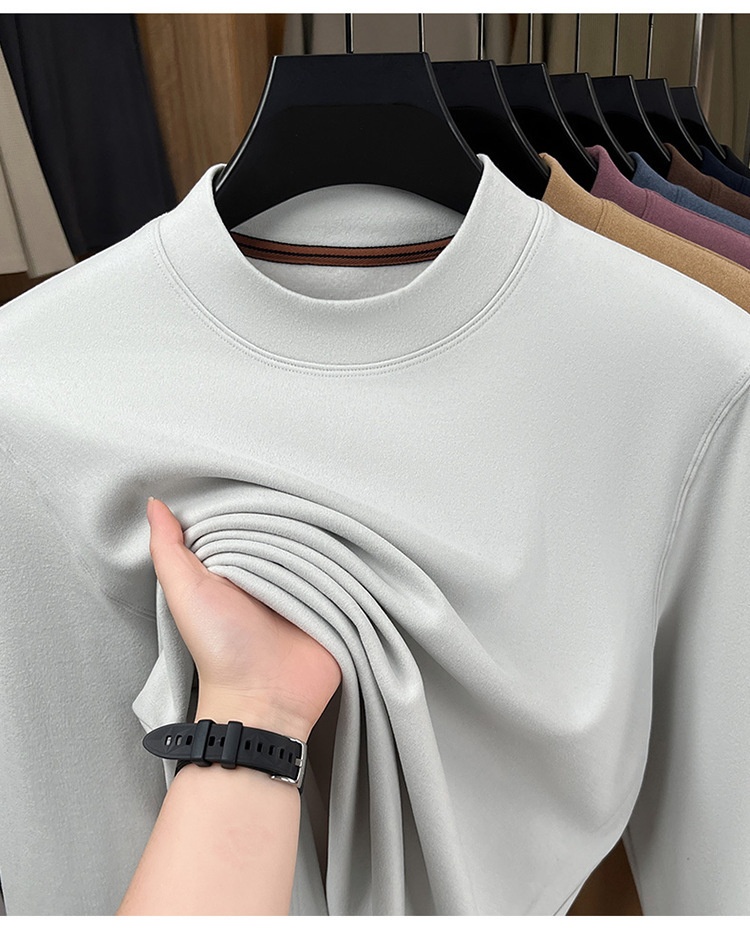 Men's Mock Neck Long Sleeve Thermal Knit Sweater