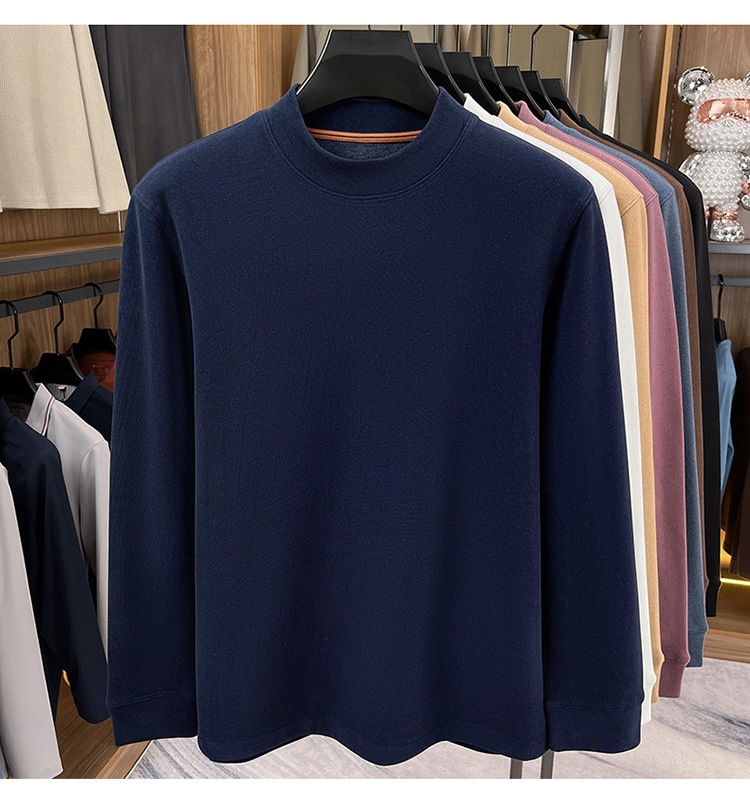 Men's Mock Neck Long Sleeve Thermal Knit Sweater
