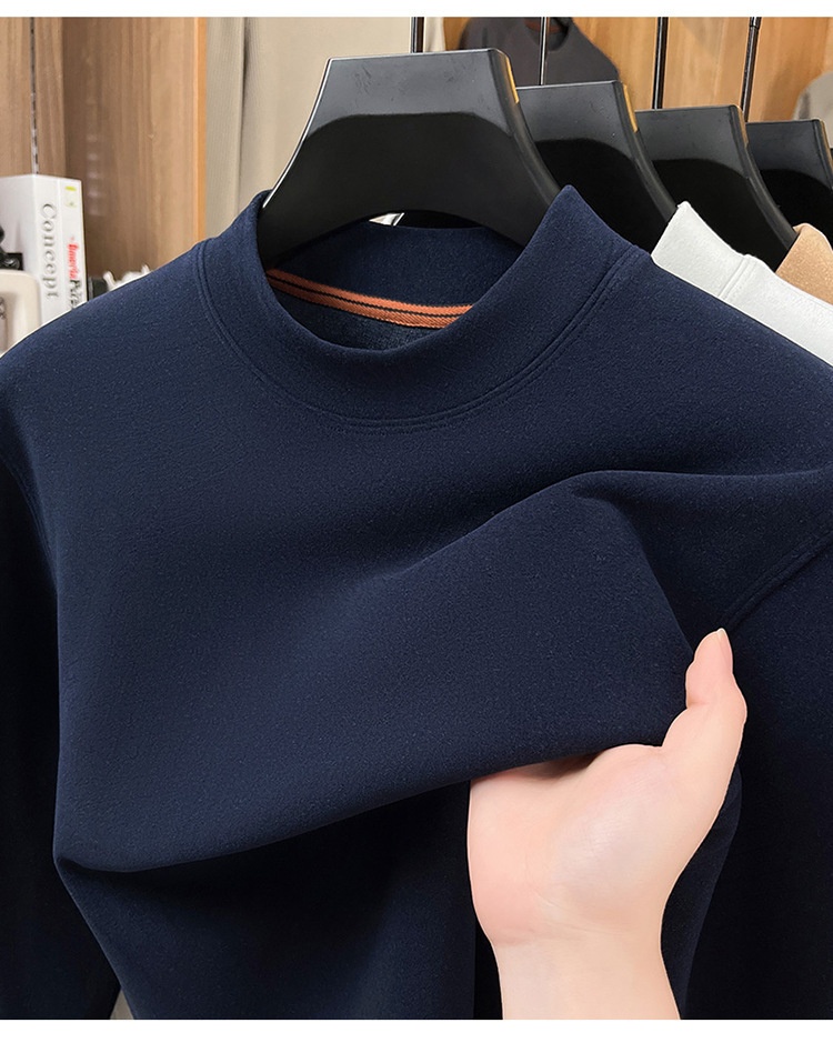 Men's Mock Neck Long Sleeve Thermal Knit Sweater
