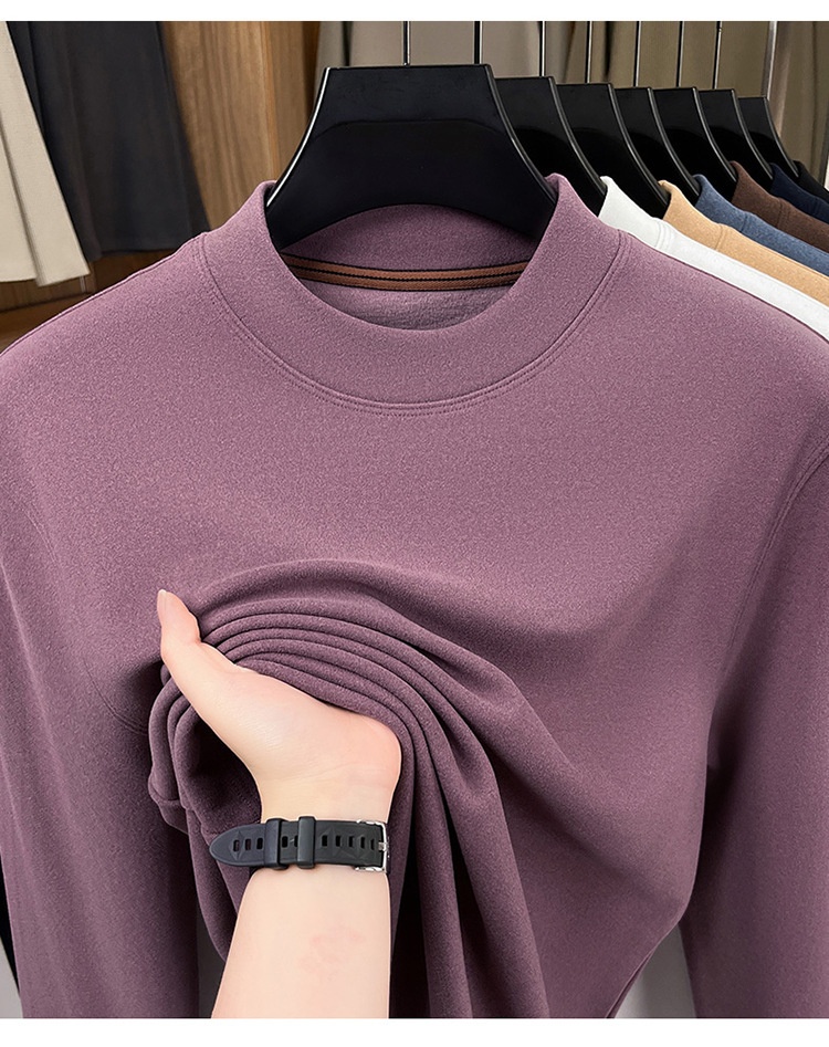 Men's Mock Neck Long Sleeve Thermal Knit Sweater