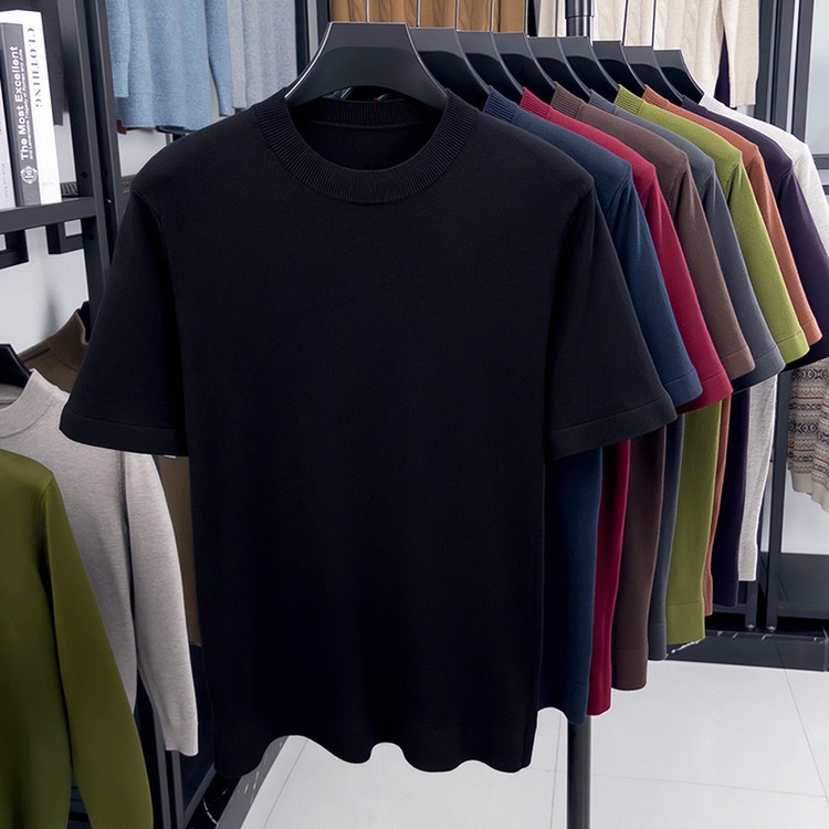 Men's Short Sleeve Crewneck Knit T-Shirt