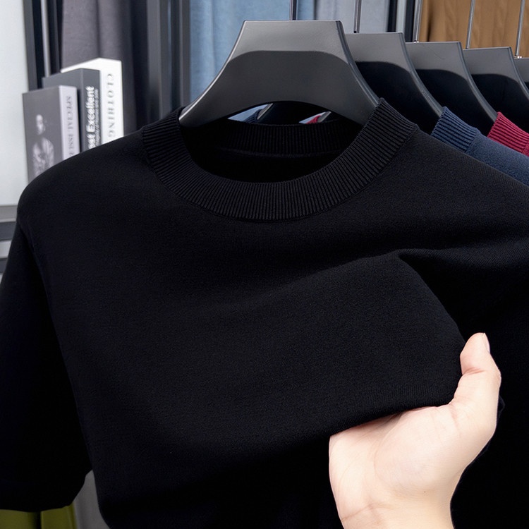Men's Short Sleeve Crewneck Knit T-Shirt