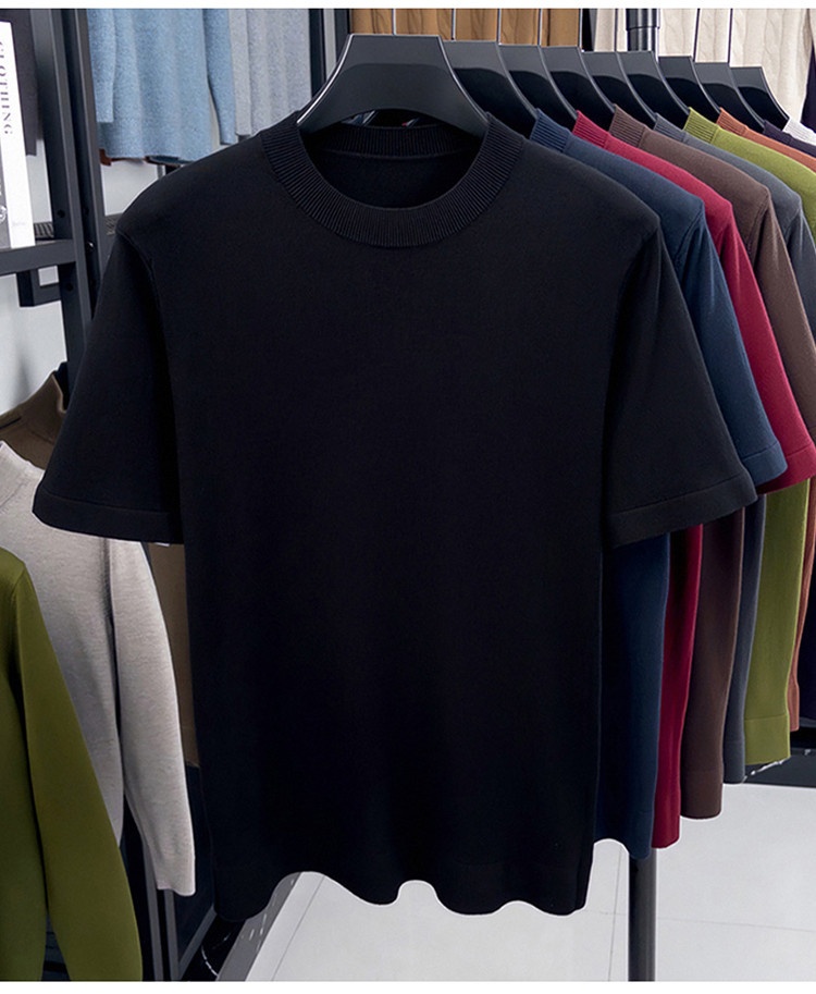 Men's Short Sleeve Crewneck Knit T-Shirt