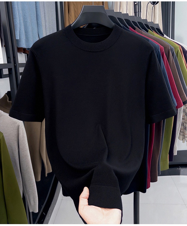 Men's Short Sleeve Crewneck Knit T-Shirt