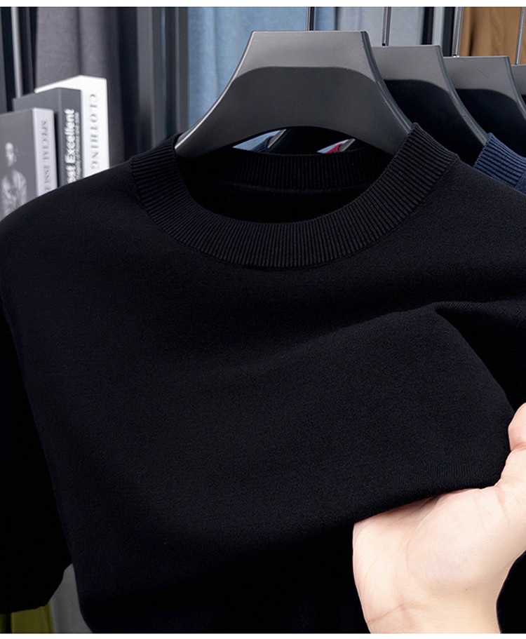 Men's Short Sleeve Crewneck Knit T-Shirt