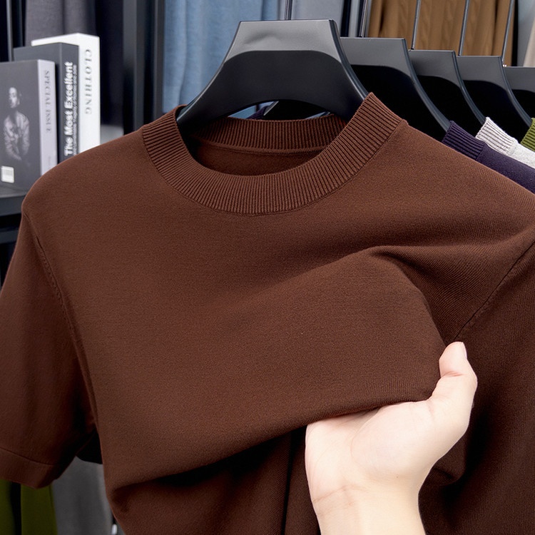 Men's Short Sleeve Crewneck Knit T-Shirt