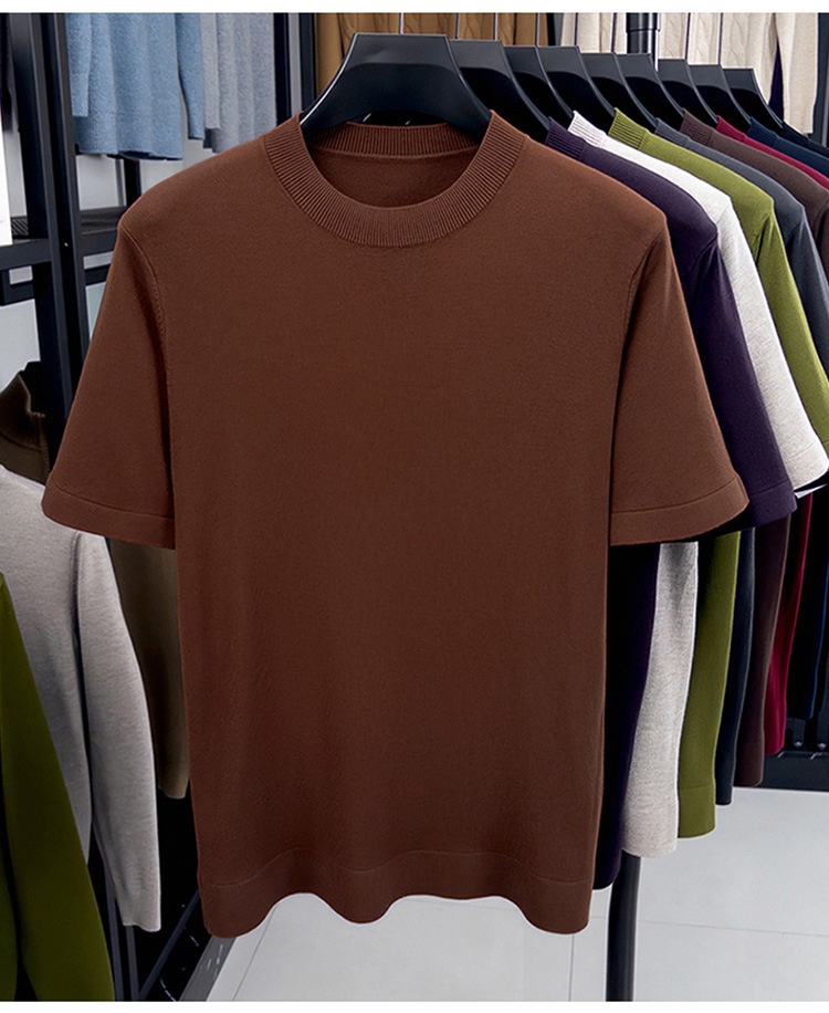 Men's Short Sleeve Crewneck Knit T-Shirt