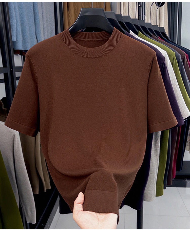 Men's Short Sleeve Crewneck Knit T-Shirt