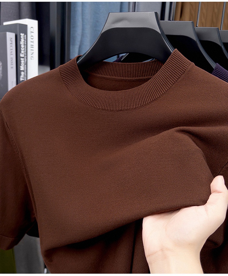 Men's Short Sleeve Crewneck Knit T-Shirt
