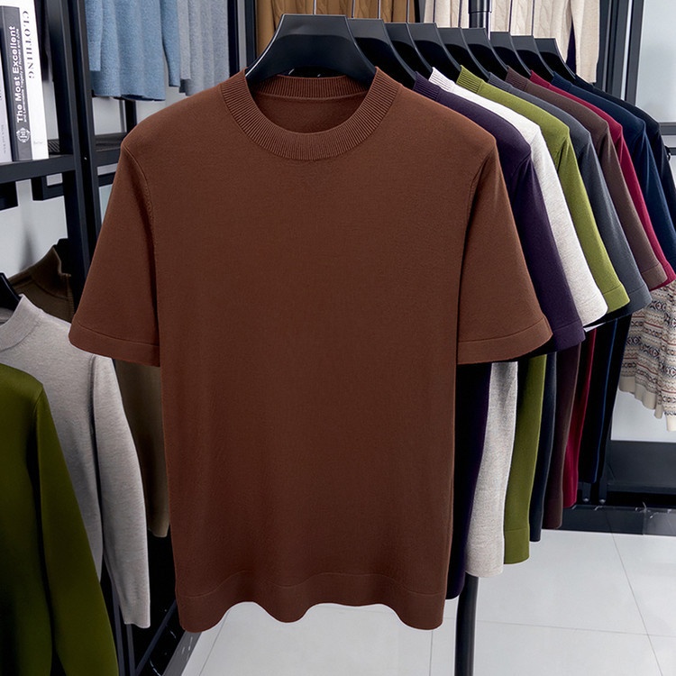 Men's Short Sleeve Crewneck Knit T-Shirt