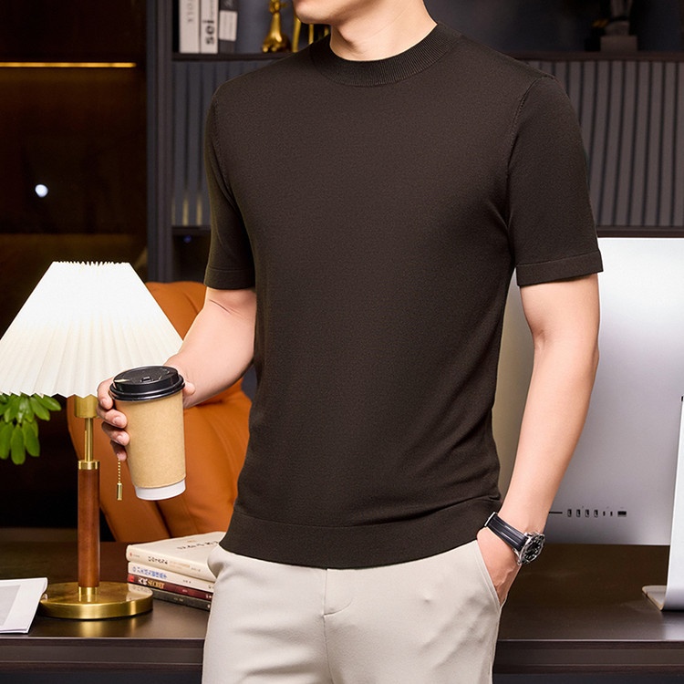 Men's Short Sleeve Crewneck Knit T-Shirt