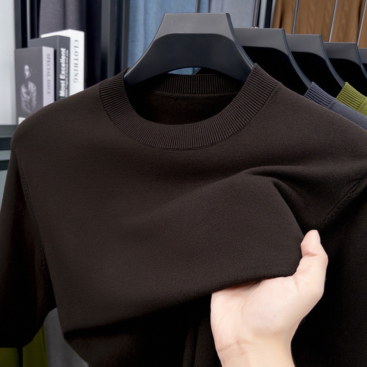 Men's Short Sleeve Crewneck Knit T-Shirt