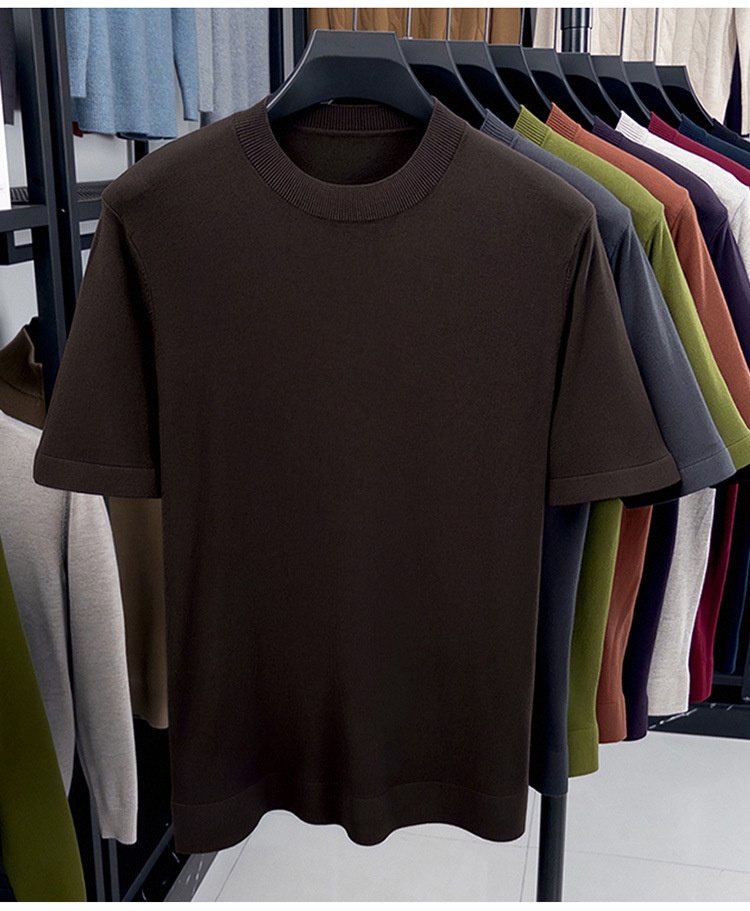 Men's Short Sleeve Crewneck Knit T-Shirt