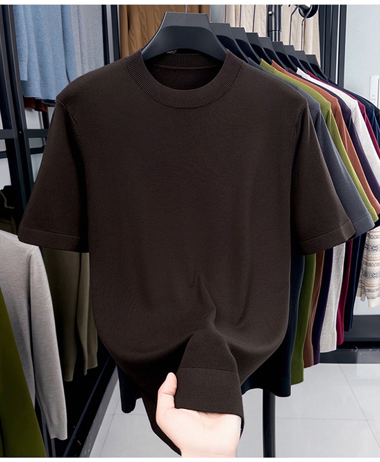 Men's Short Sleeve Crewneck Knit T-Shirt