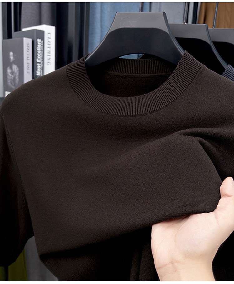 Men's Short Sleeve Crewneck Knit T-Shirt